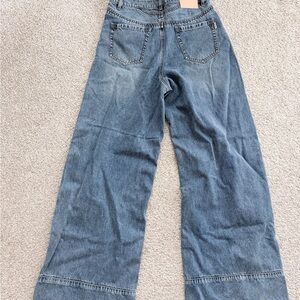 Classic Blue Flare Wide-Leg Jeans